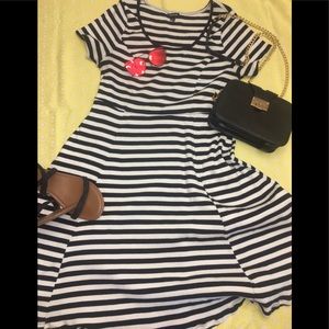 Black and White Torrid Striped Dress